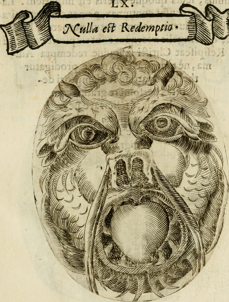 An illustration from Francisci Ponae Cardiomorphoseos, siue, Ex corde desumpta emblemata sacra, 1645, leaf 132