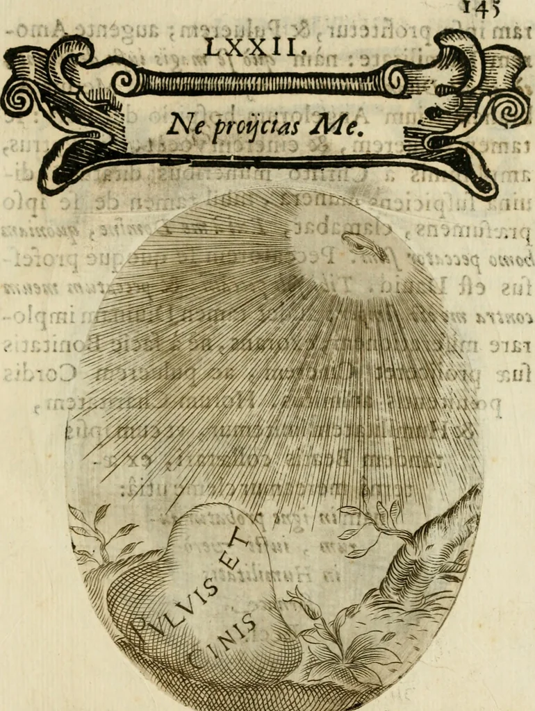An illustration from Francisci Ponae Cardiomorphoseos, siue, Ex corde desumpta emblemata sacra, 1645, leaf 156