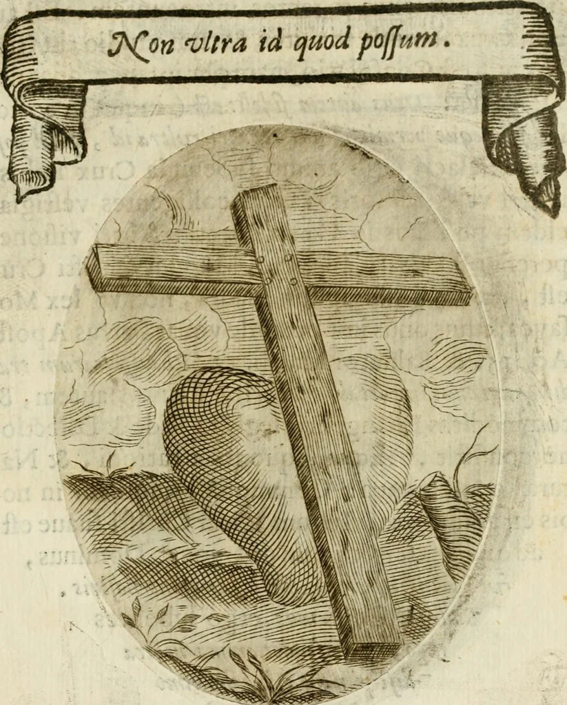An illustration from Francisci Ponae Cardiomorphoseos, siue, Ex corde desumpta emblemata sacra, 1645, leaf 164