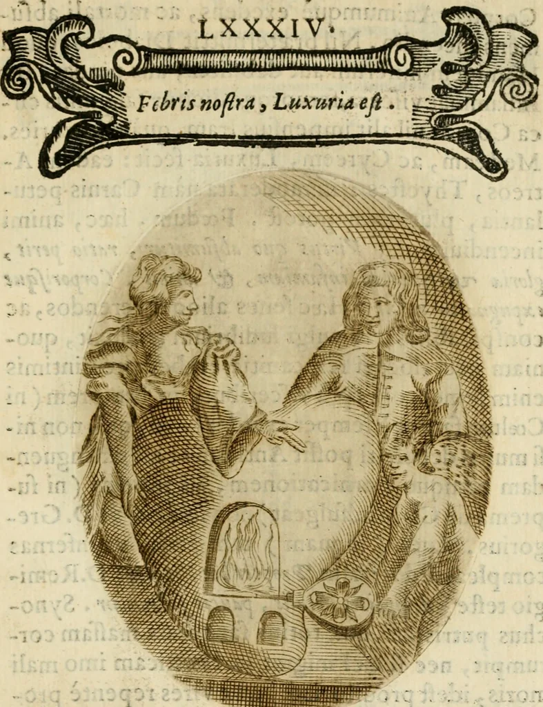 An illustration from Francisci Ponae Cardiomorphoseos, siue, Ex corde desumpta emblemata sacra, 1645, leaf 182