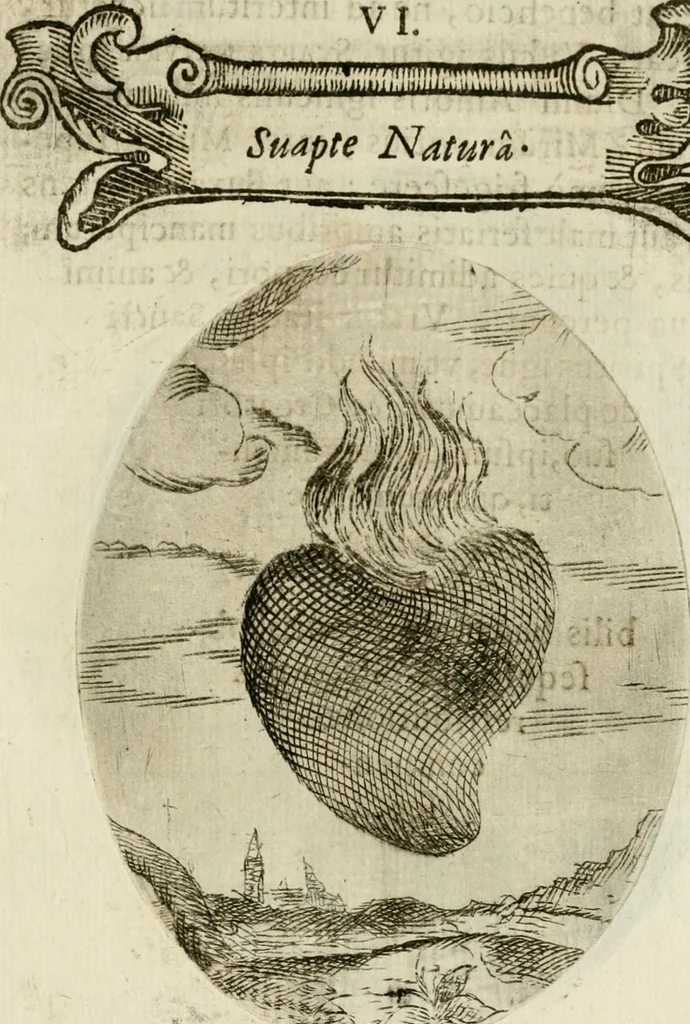 An illustration from Francisci Ponae Cardiomorphoseos, siue, Ex corde desumpta emblemata sacra, 1645, leaf 22