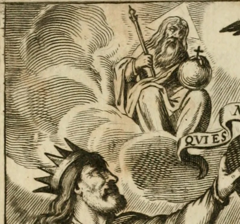 An illustration from Francisci Ponae Cardiomorphoseos, siue, Ex corde desumpta emblemata sacra, 1645, leaf 4