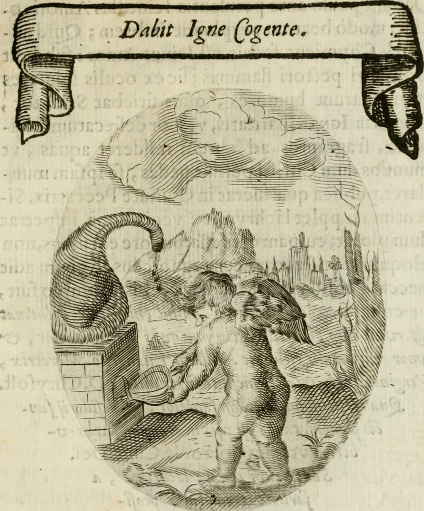 An illustration from Francisci Ponae Cardiomorphoseos, siue, Ex corde desumpta emblemata sacra, 1645, leaf 80