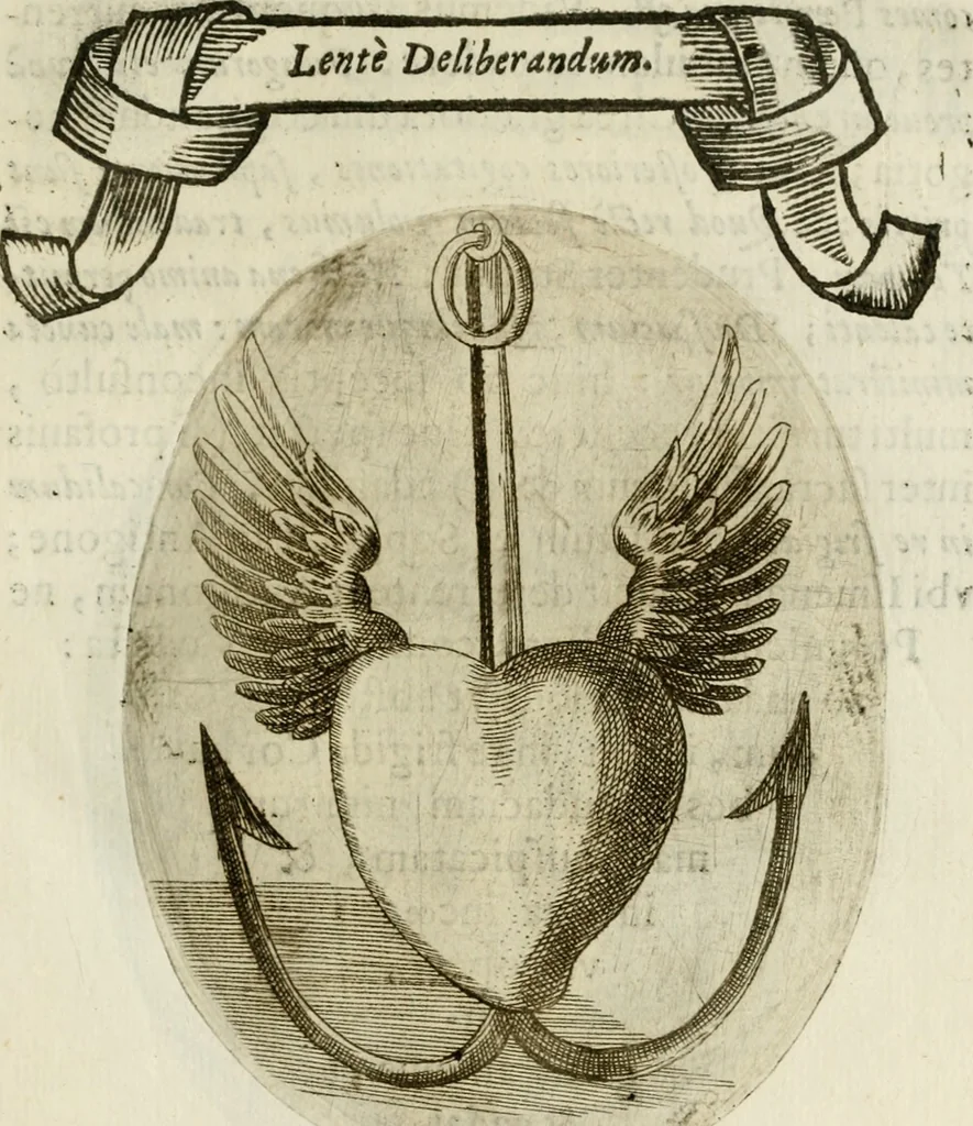 An illustration from Francisci Ponae Cardiomorphoseos, siue, Ex corde desumpta emblemata sacra, 1645, leaf 92