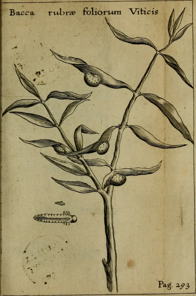 An illustration from Francisci Redi patritii Aretini Experimenta circa generationem insectorum, 1671, leaf 322