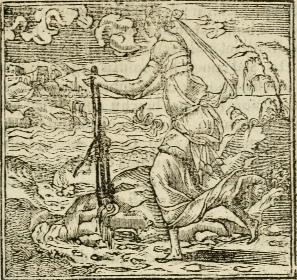 An illustration from Francisci Sanctii Brocensis in inclyta Salmaticensi Academia rhetoricae Graecaeque linguae professoris Comment. in And. Alciati emblemata : nunc denuo multis in locis accurate recognita, & quamplurimis figuris illustrata : cum indice copiosissimo, 1573, leaf 120