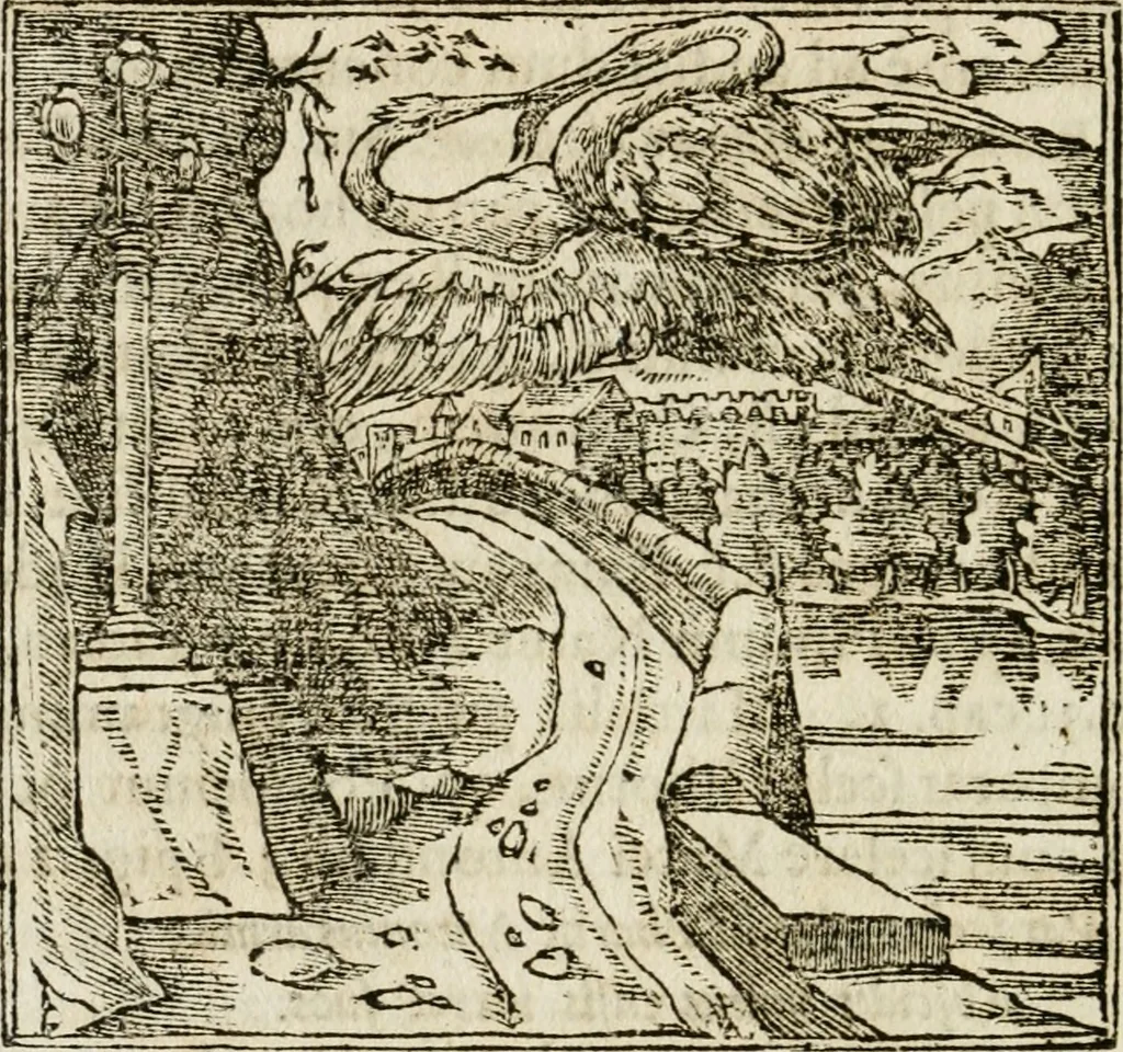 An illustration from Francisci Sanctii Brocensis in inclyta Salmaticensi Academia rhetoricae Graecaeque linguae professoris Comment. in And. Alciati emblemata : nunc denuo multis in locis accurate recognita, & quamplurimis figuris illustrata : cum indice copiosissimo, 1573, leaf 131