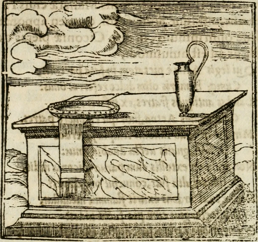 An illustration from Francisci Sanctii Brocensis in inclyta Salmaticensi Academia rhetoricae Graecaeque linguae professoris Comment. in And. Alciati emblemata : nunc denuo multis in locis accurate recognita, & quamplurimis figuris illustrata : cum indice copiosissimo, 1573, leaf 135