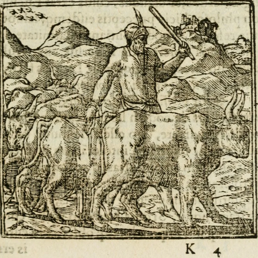 An illustration from Francisci Sanctii Brocensis in inclyta Salmaticensi Academia rhetoricae Graecaeque linguae professoris Comment. in And. Alciati emblemata : nunc denuo multis in locis accurate recognita, & quamplurimis figuris illustrata : cum indice copiosissimo, 1573, leaf 152