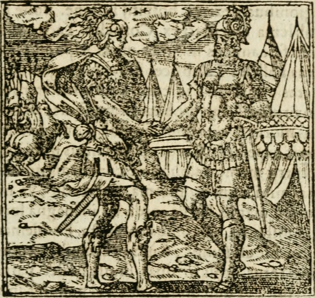 An illustration from Francisci Sanctii Brocensis in inclyta Salmaticensi Academia rhetoricae Graecaeque linguae professoris Comment. in And. Alciati emblemata : nunc denuo multis in locis accurate recognita, & quamplurimis figuris illustrata : cum indice copiosissimo, 1573, leaf 162