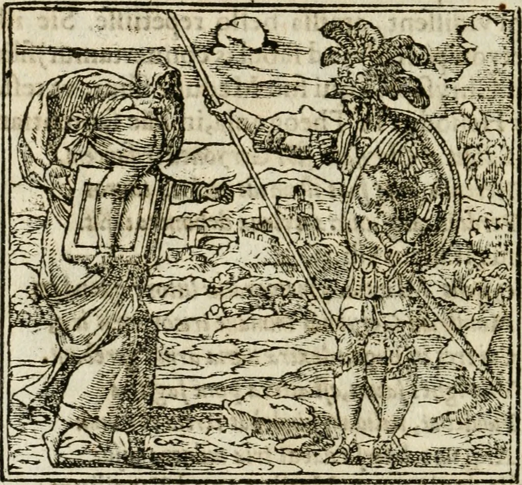 An illustration from Francisci Sanctii Brocensis in inclyta Salmaticensi Academia rhetoricae Graecaeque linguae professoris Comment. in And. Alciati emblemata : nunc denuo multis in locis accurate recognita, & quamplurimis figuris illustrata : cum indice copiosissimo, 1573, leaf 167