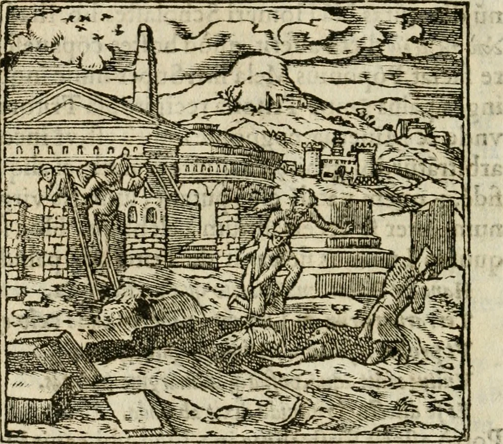 An illustration from Francisci Sanctii Brocensis in inclyta Salmaticensi Academia rhetoricae Graecaeque linguae professoris Comment. in And. Alciati emblemata : nunc denuo multis in locis accurate recognita, & quamplurimis figuris illustrata : cum indice copiosissimo, 1573, leaf 17