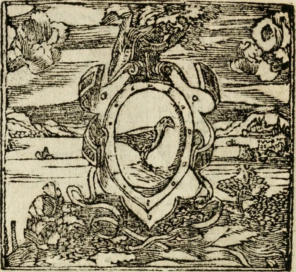 An illustration from Francisci Sanctii Brocensis in inclyta Salmaticensi Academia rhetoricae Graecaeque linguae professoris Comment. in And. Alciati emblemata : nunc denuo multis in locis accurate recognita, & quamplurimis figuris illustrata : cum indice copiosissimo, 1573, leaf 185