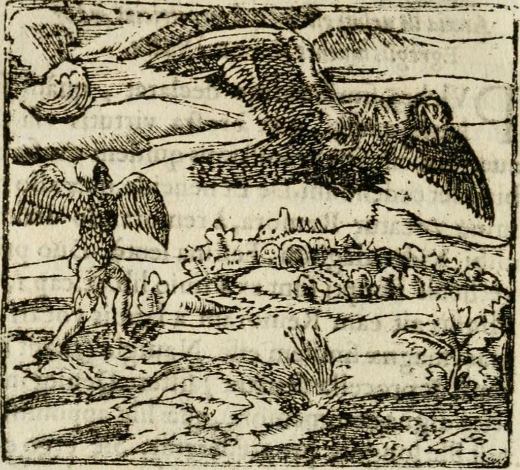 An illustration from Francisci Sanctii Brocensis in inclyta Salmaticensi Academia rhetoricae Graecaeque linguae professoris Comment. in And. Alciati emblemata : nunc denuo multis in locis accurate recognita, & quamplurimis figuris illustrata : cum indice copiosissimo, 1573, leaf 265