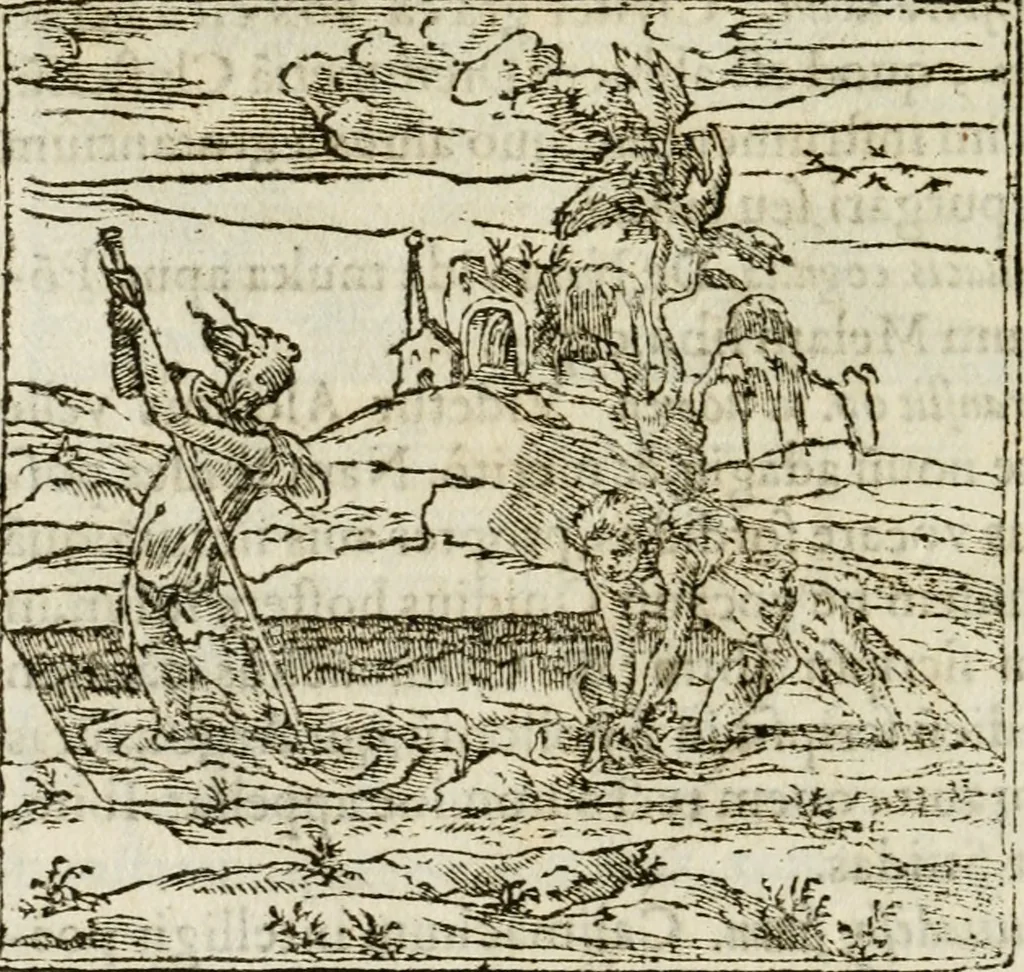 An illustration from Francisci Sanctii Brocensis in inclyta Salmaticensi Academia rhetoricae Graecaeque linguae professoris Comment. in And. Alciati emblemata : nunc denuo multis in locis accurate recognita, & quamplurimis figuris illustrata : cum indice copiosissimo, 1573, leaf 275