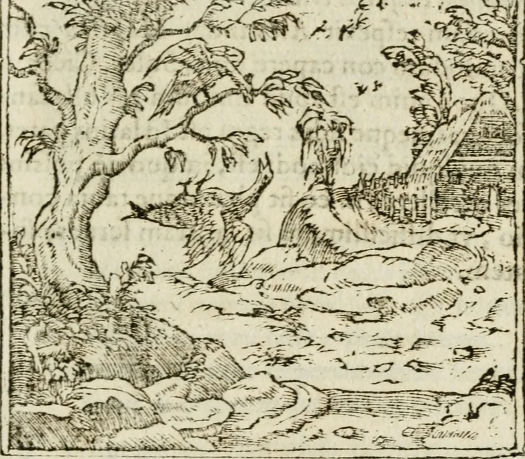 An illustration from Francisci Sanctii Brocensis in inclyta Salmaticensi Academia rhetoricae Graecaeque linguae professoris Comment. in And. Alciati emblemata : nunc denuo multis in locis accurate recognita, & quamplurimis figuris illustrata : cum indice copiosissimo, 1573, leaf 288