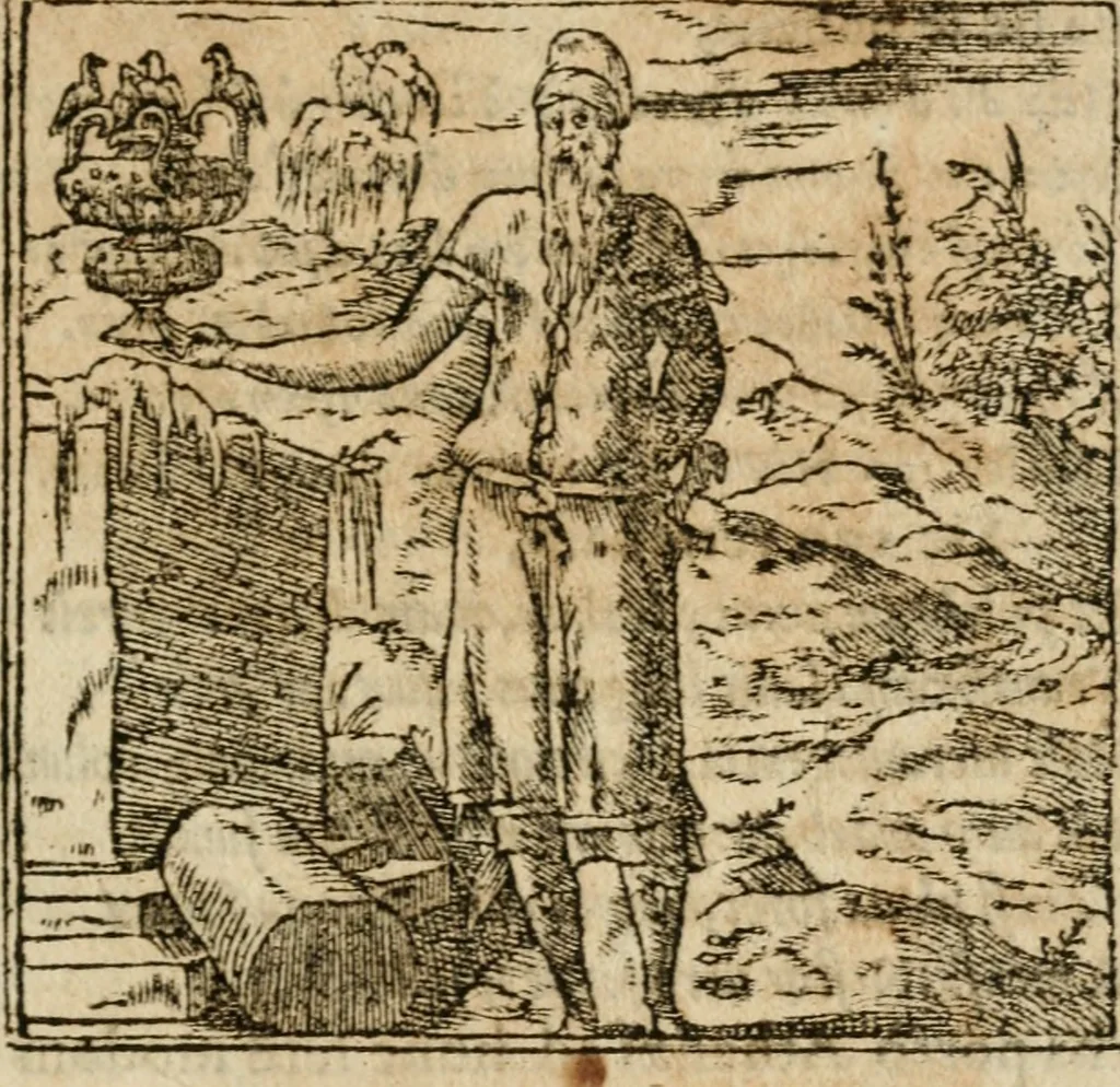 An illustration from Francisci Sanctii Brocensis in inclyta Salmaticensi Academia rhetoricae Graecaeque linguae professoris Comment. in And. Alciati emblemata : nunc denuo multis in locis accurate recognita, & quamplurimis figuris illustrata : cum indice copiosissimo, 1573, leaf 306