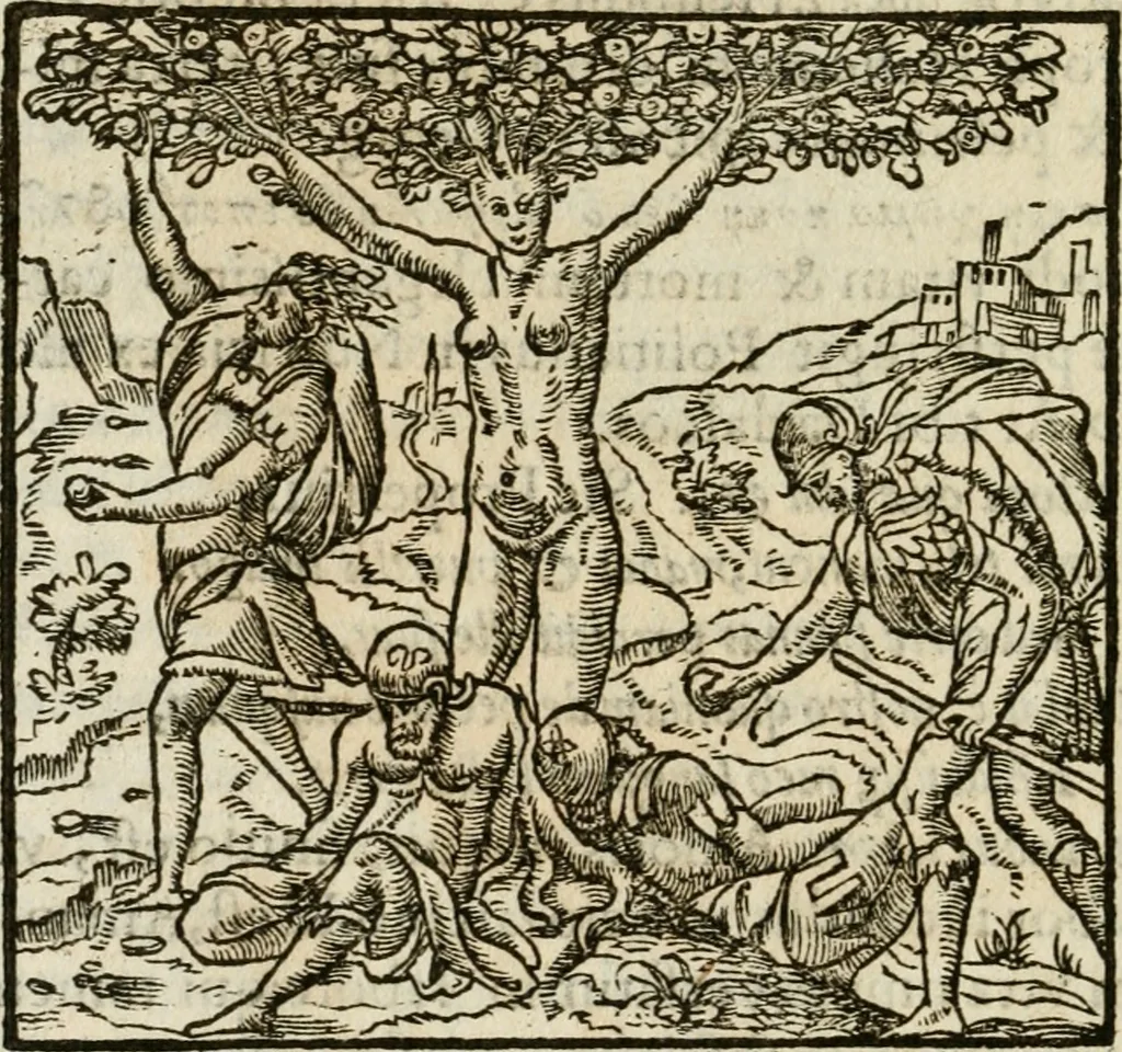 An illustration from Francisci Sanctii Brocensis in inclyta Salmaticensi Academia rhetoricae Graecaeque linguae professoris Comment. in And. Alciati emblemata : nunc denuo multis in locis accurate recognita, & quamplurimis figuris illustrata : cum indice copiosissimo, 1573, leaf 341