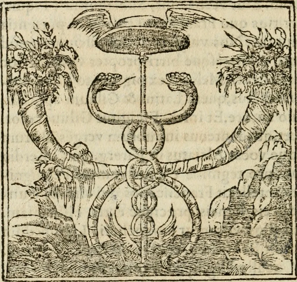 An illustration from Francisci Sanctii Brocensis in inclyta Salmaticensi Academia rhetoricae Graecaeque linguae professoris Comment. in And. Alciati emblemata : nunc denuo multis in locis accurate recognita, & quamplurimis figuris illustrata : cum indice copiosissimo, 1573, leaf 353