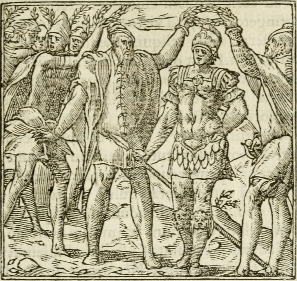 An illustration from Francisci Sanctii Brocensis in inclyta Salmaticensi Academia rhetoricae Graecaeque linguae professoris Comment. in And. Alciati emblemata : nunc denuo multis in locis accurate recognita, & quamplurimis figuris illustrata : cum indice copiosissimo, 1573, leaf 394