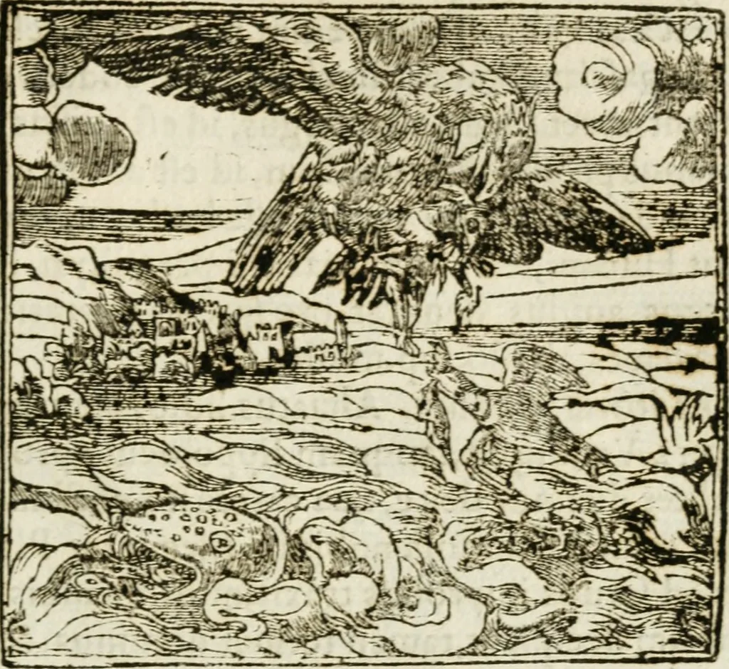 An illustration from Francisci Sanctii Brocensis in inclyta Salmaticensi Academia rhetoricae Graecaeque linguae professoris Comment. in And. Alciati emblemata : nunc denuo multis in locis accurate recognita, & quamplurimis figuris illustrata : cum indice copiosissimo, 1573, leaf 412
