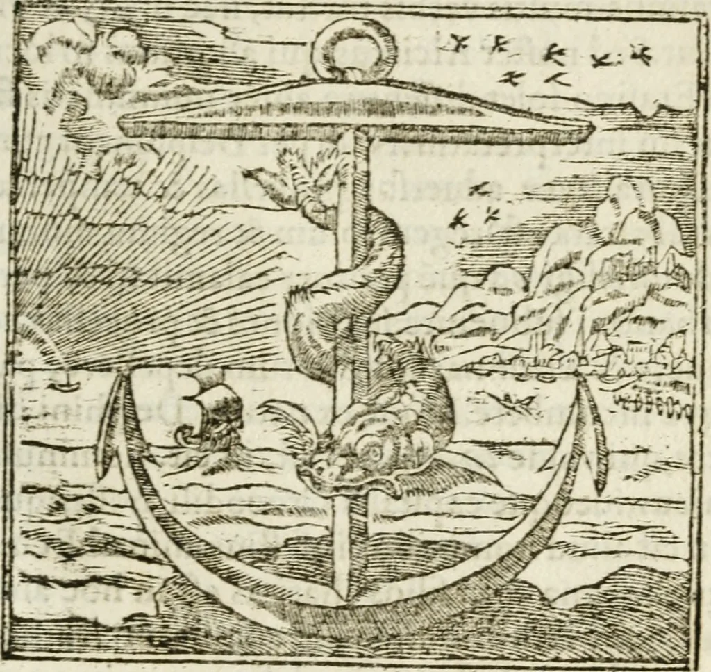 An illustration from Francisci Sanctii Brocensis in inclyta Salmaticensi Academia rhetoricae Graecaeque linguae professoris Comment. in And. Alciati emblemata : nunc denuo multis in locis accurate recognita, & quamplurimis figuris illustrata : cum indice copiosissimo, 1573, leaf 416