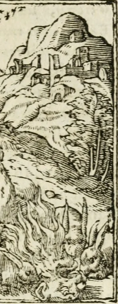 An illustration from Francisci Sanctii Brocensis in inclyta Salmaticensi Academia rhetoricae Graecaeque linguae professoris Comment. in And. Alciati emblemata : nunc denuo multis in locis accurate recognita, & quamplurimis figuris illustrata : cum indice copiosissimo, 1573, leaf 438