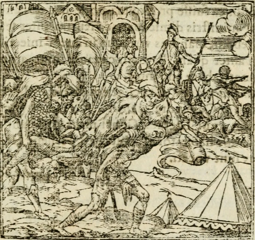 An illustration from Francisci Sanctii Brocensis in inclyta Salmaticensi Academia rhetoricae Graecaeque linguae professoris Comment. in And. Alciati emblemata : nunc denuo multis in locis accurate recognita, & quamplurimis figuris illustrata : cum indice copiosissimo, 1573, leaf 452