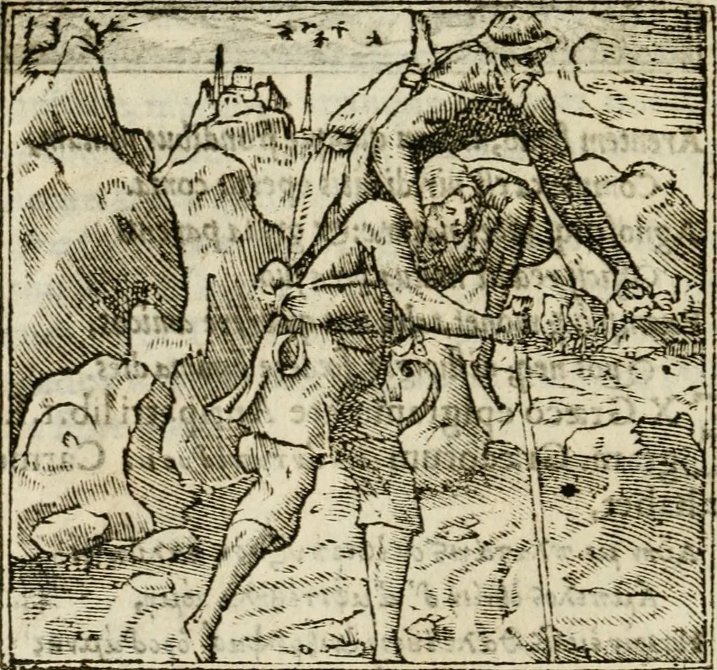 An illustration from Francisci Sanctii Brocensis in inclyta Salmaticensi Academia rhetoricae Graecaeque linguae professoris Comment. in And. Alciati emblemata : nunc denuo multis in locis accurate recognita, & quamplurimis figuris illustrata : cum indice copiosissimo, 1573, leaf 455