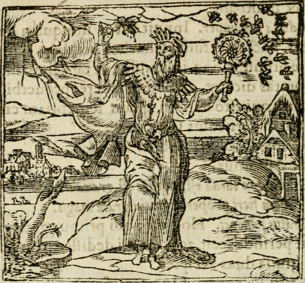 An illustration from Francisci Sanctii Brocensis in inclyta Salmaticensi Academia rhetoricae Graecaeque linguae professoris Comment. in And. Alciati emblemata : nunc denuo multis in locis accurate recognita, & quamplurimis figuris illustrata : cum indice copiosissimo, 1573, leaf 463