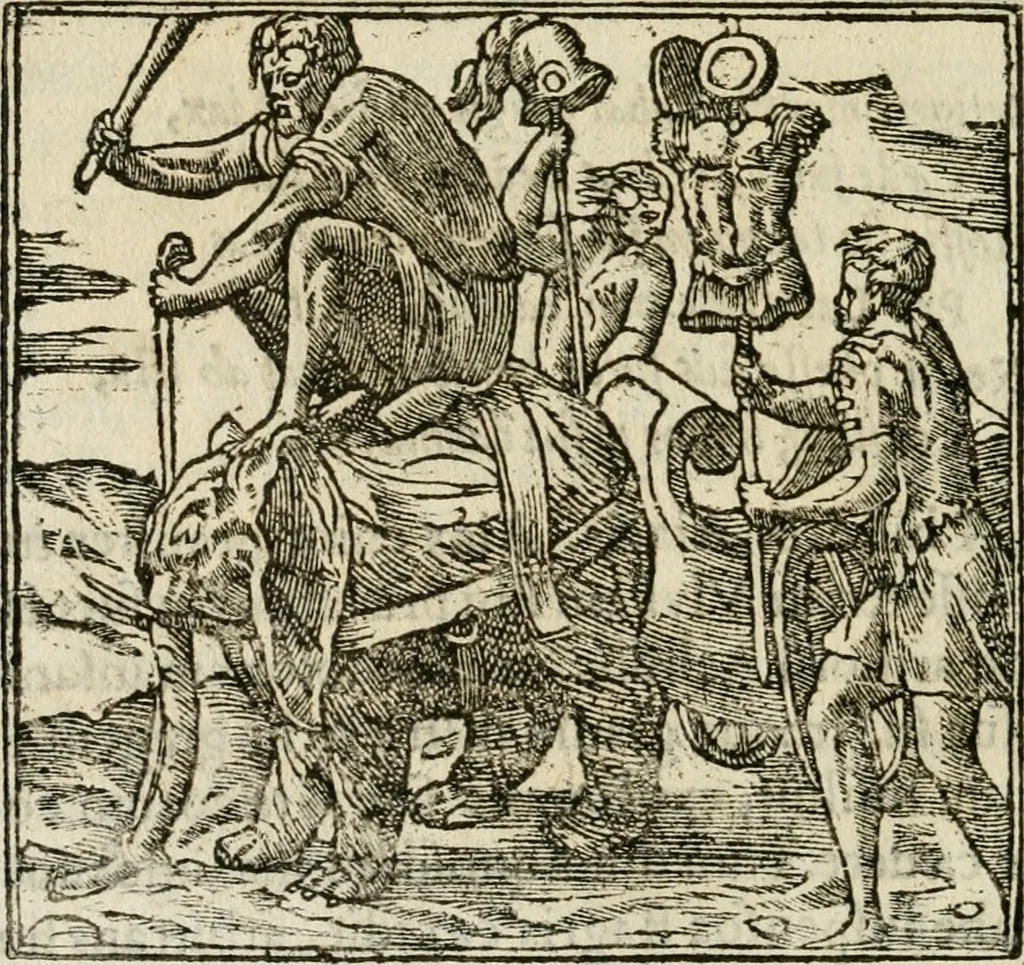 An illustration from Francisci Sanctii Brocensis in inclyta Salmaticensi Academia rhetoricae Graecaeque linguae professoris Comment. in And. Alciati emblemata : nunc denuo multis in locis accurate recognita, & quamplurimis figuris illustrata : cum indice copiosissimo, 1573, leaf 483