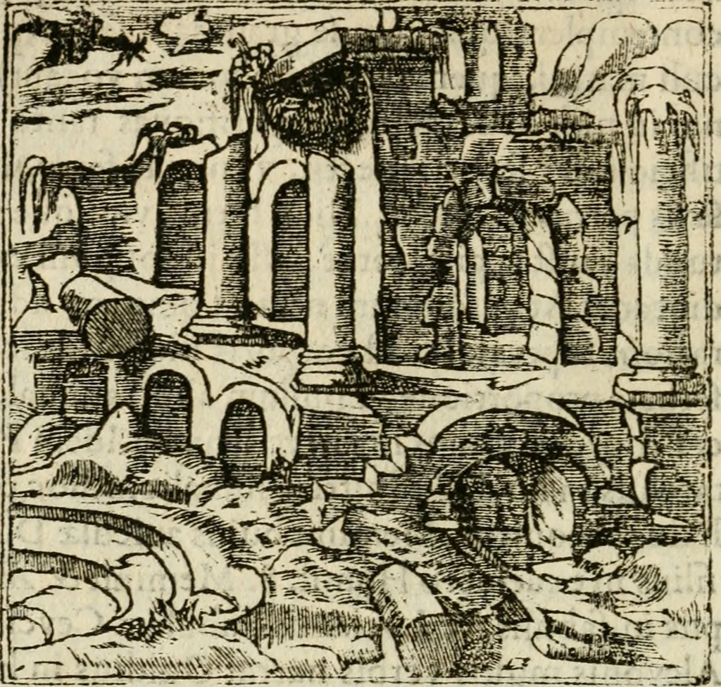 An illustration from Francisci Sanctii Brocensis in inclyta Salmaticensi Academia rhetoricae Graecaeque linguae professoris Comment. in And. Alciati emblemata : nunc denuo multis in locis accurate recognita, & quamplurimis figuris illustrata : cum indice copiosissimo, 1573, leaf 489