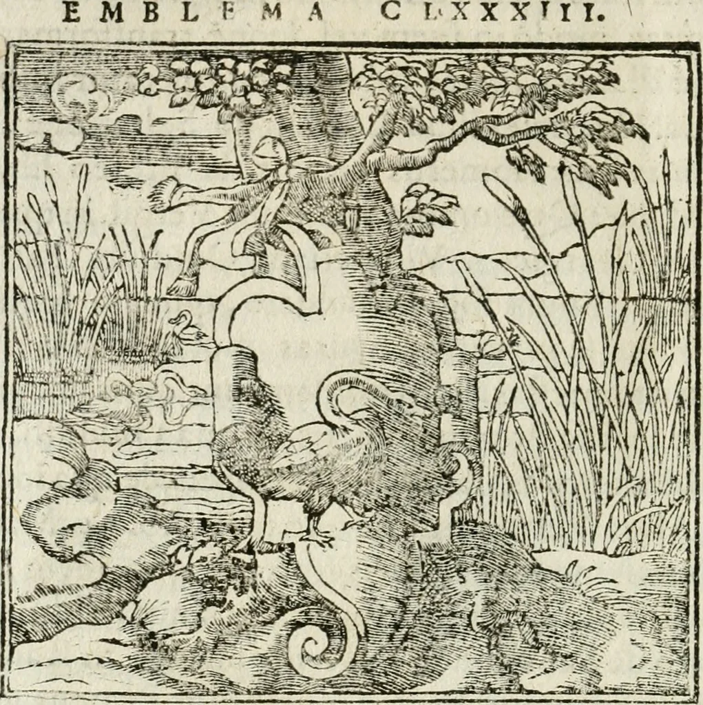 An illustration from Francisci Sanctii Brocensis in inclyta Salmaticensi Academia rhetoricae Graecaeque linguae professoris Comment. in And. Alciati emblemata : nunc denuo multis in locis accurate recognita, & quamplurimis figuris illustrata : cum indice copiosissimo, 1573, leaf 501