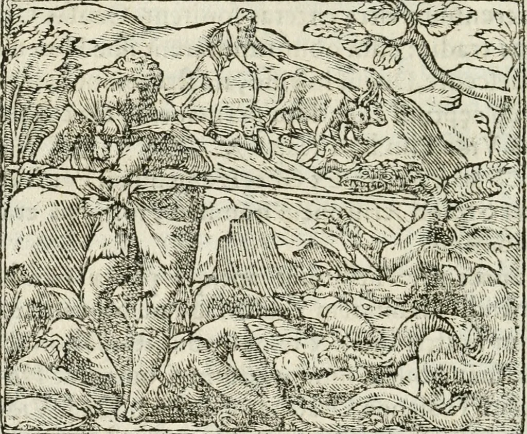 An illustration from Francisci Sanctii Brocensis in inclyta Salmaticensi Academia rhetoricae Graecaeque linguae professoris Comment. in And. Alciati emblemata : nunc denuo multis in locis accurate recognita, & quamplurimis figuris illustrata : cum indice copiosissimo, 1573, leaf 509
