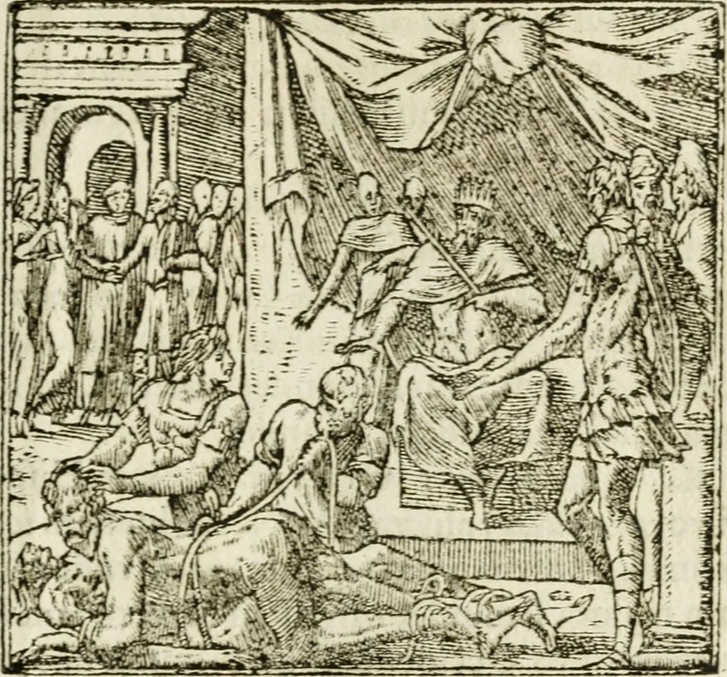 An illustration from Francisci Sanctii Brocensis in inclyta Salmaticensi Academia rhetoricae Graecaeque linguae professoris Comment. in And. Alciati emblemata : nunc denuo multis in locis accurate recognita, & quamplurimis figuris illustrata : cum indice copiosissimo, 1573, leaf 538
