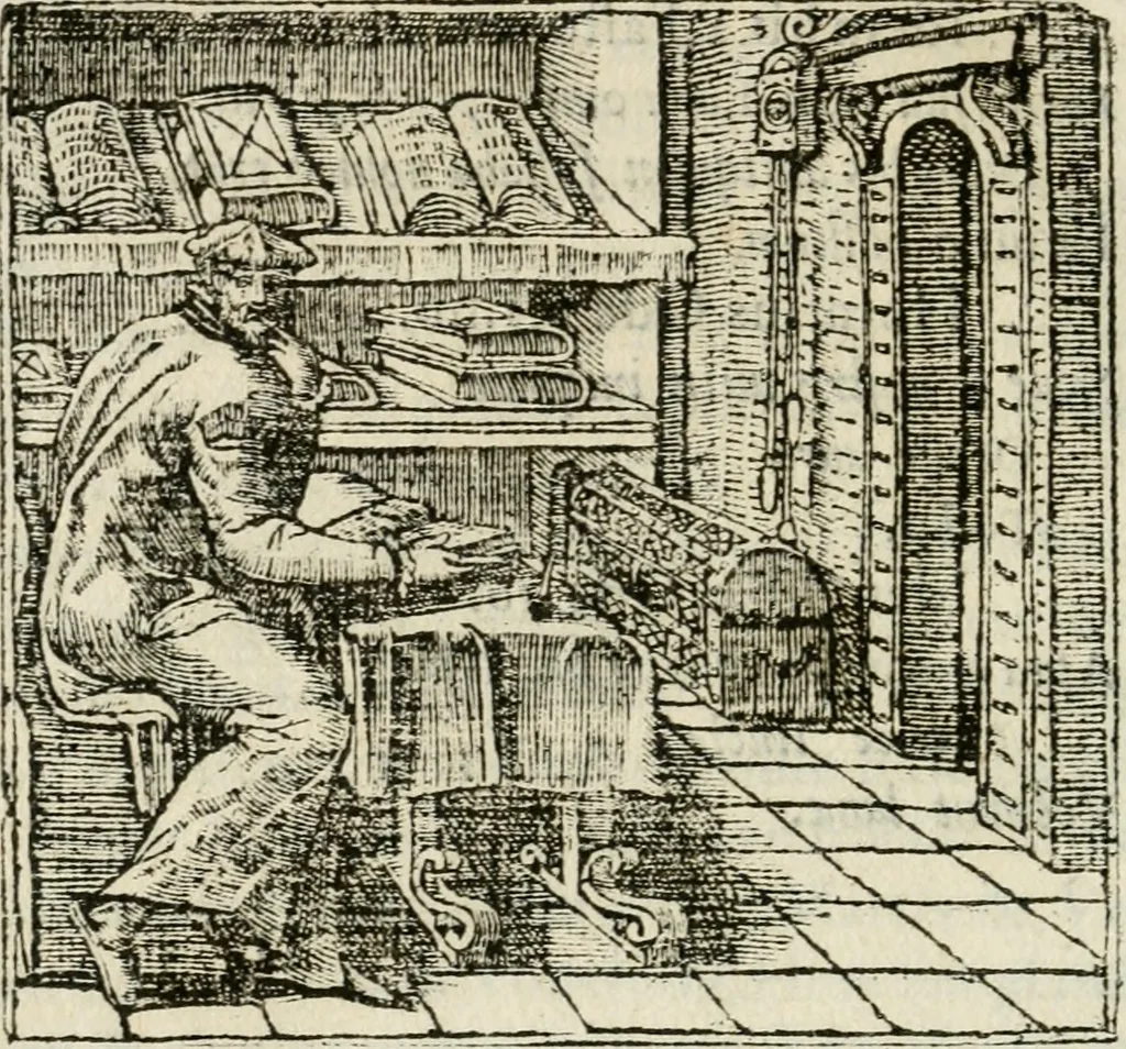 An illustration from Francisci Sanctii Brocensis in inclyta Salmaticensi Academia rhetoricae Graecaeque linguae professoris Comment. in And. Alciati emblemata : nunc denuo multis in locis accurate recognita, & quamplurimis figuris illustrata : cum indice copiosissimo, 1573, leaf 55