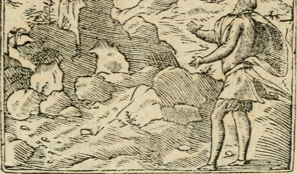 An illustration from Francisci Sanctii Brocensis in inclyta Salmaticensi Academia rhetoricae Graecaeque linguae professoris Comment. in And. Alciati emblemata : nunc denuo multis in locis accurate recognita, & quamplurimis figuris illustrata : cum indice copiosissimo, 1573, leaf 82
