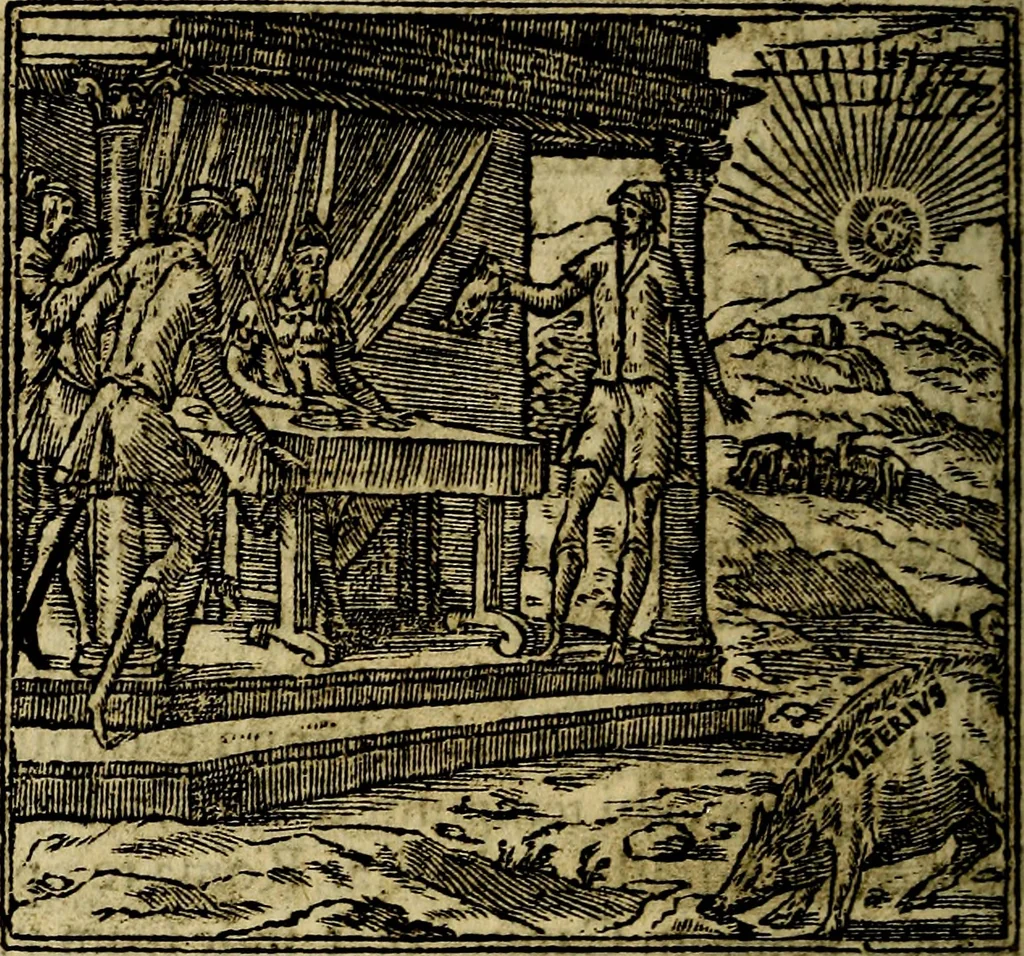 An illustration from Francisci Sanctii Brocensis .., 1573, leaf 189