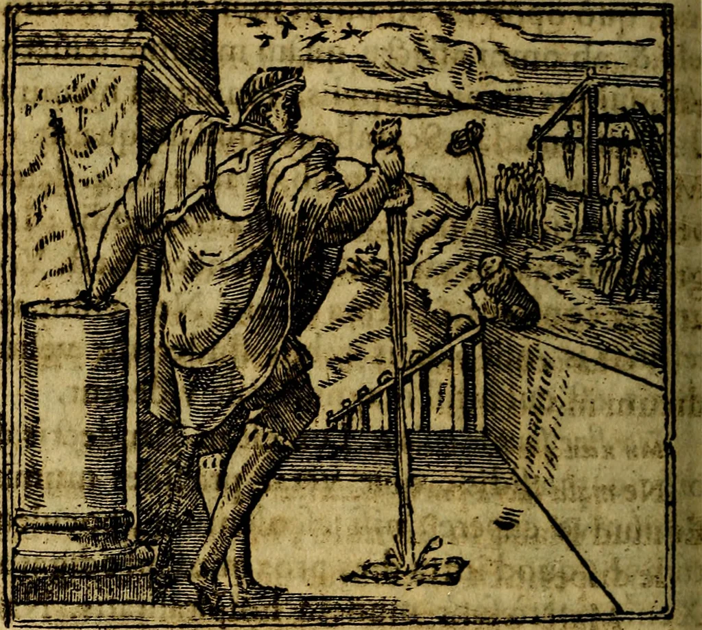 An illustration from Francisci Sanctii Brocensis .., 1573, leaf 427