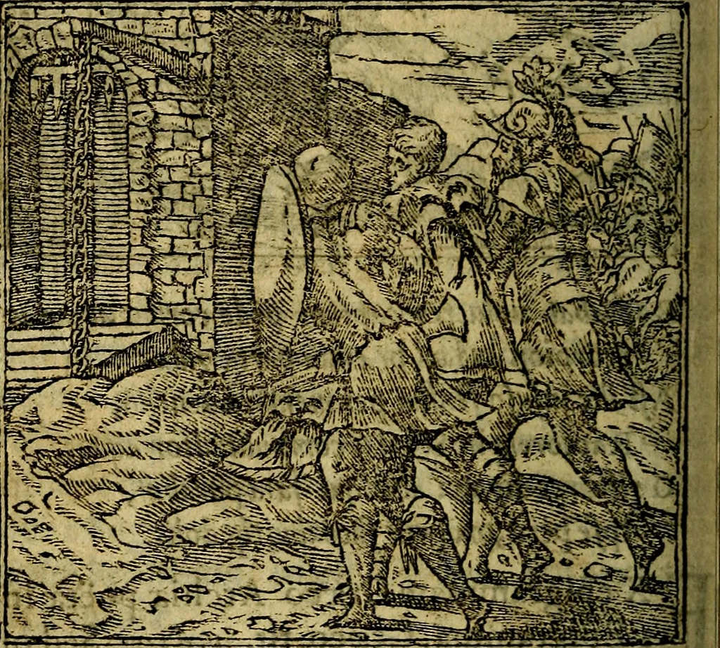 An illustration from Francisci Sanctii Brocensis .., 1573, leaf 485