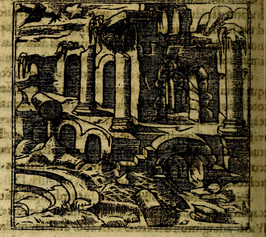 An illustration from Francisci Sanctii Brocensis .., 1573, leaf 495