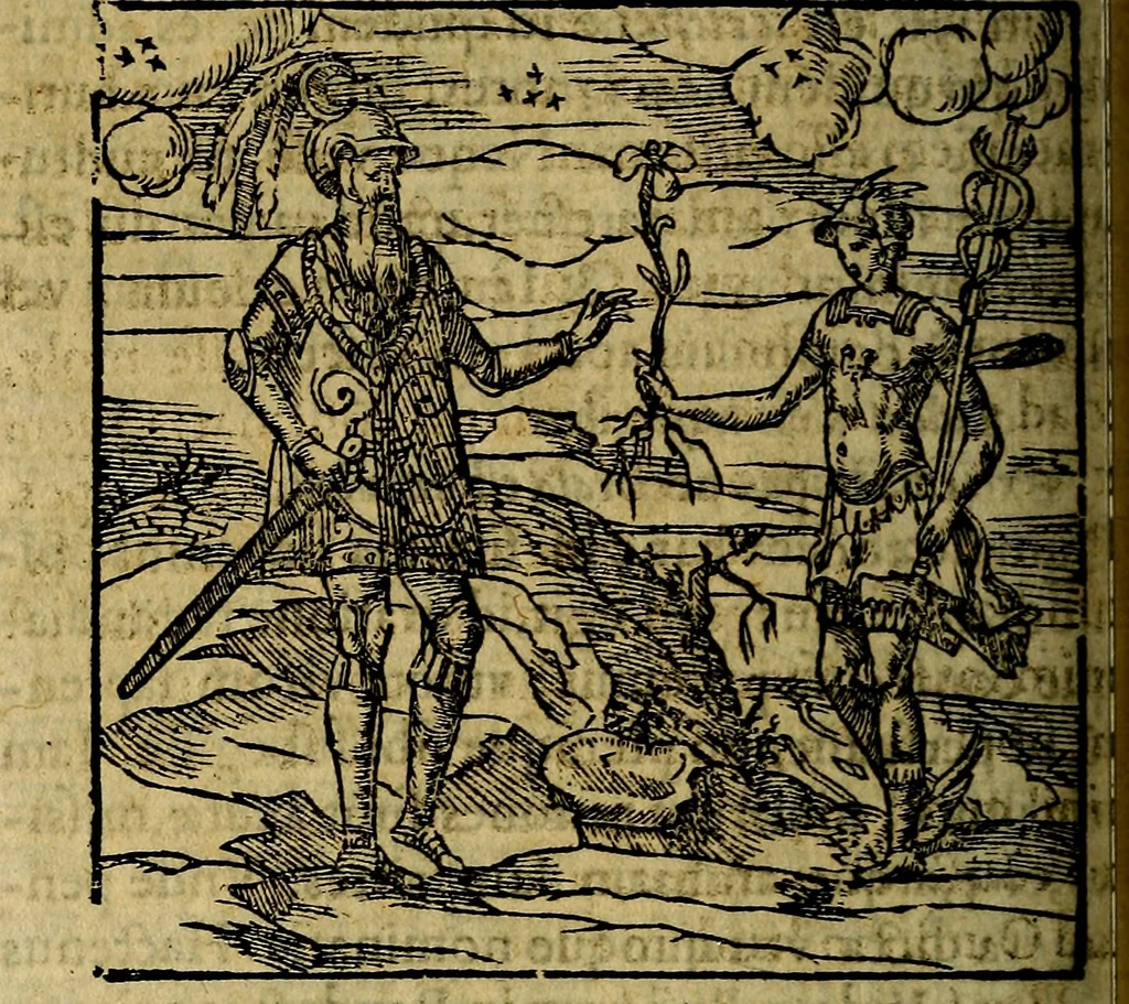 An illustration from Francisci Sanctii Brocensis .., 1573, leaf 501