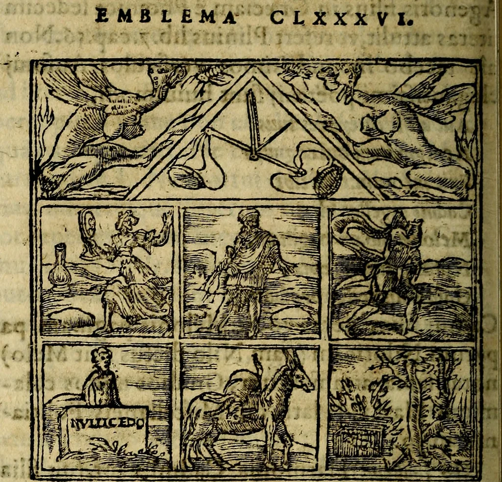An illustration from Francisci Sanctii Brocensis .., 1573, leaf 519