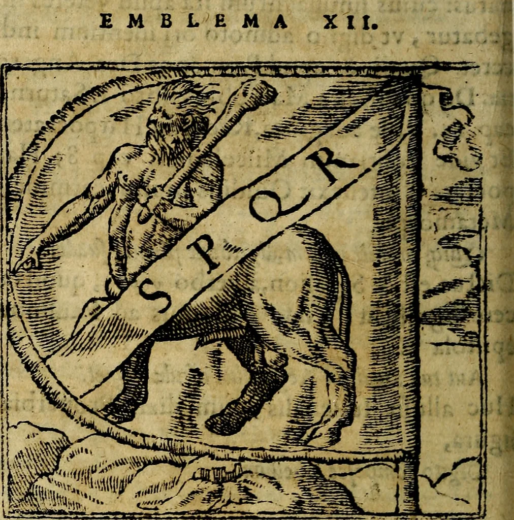 An illustration from Francisci Sanctii Brocensis .., 1573, leaf 65