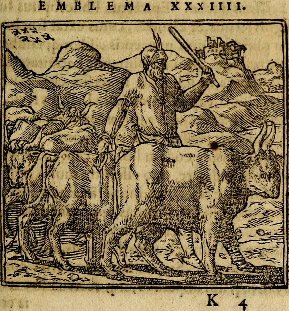 An illustration from Francisci Sanctii Brocensis .., 1573, leaf 154
