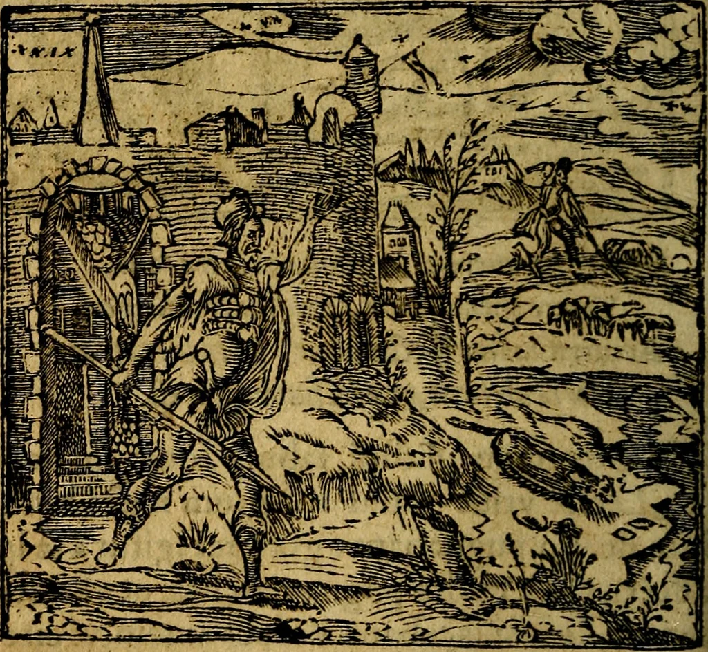 An illustration from Francisci Sanctii Brocensis .., 1573, leaf 375