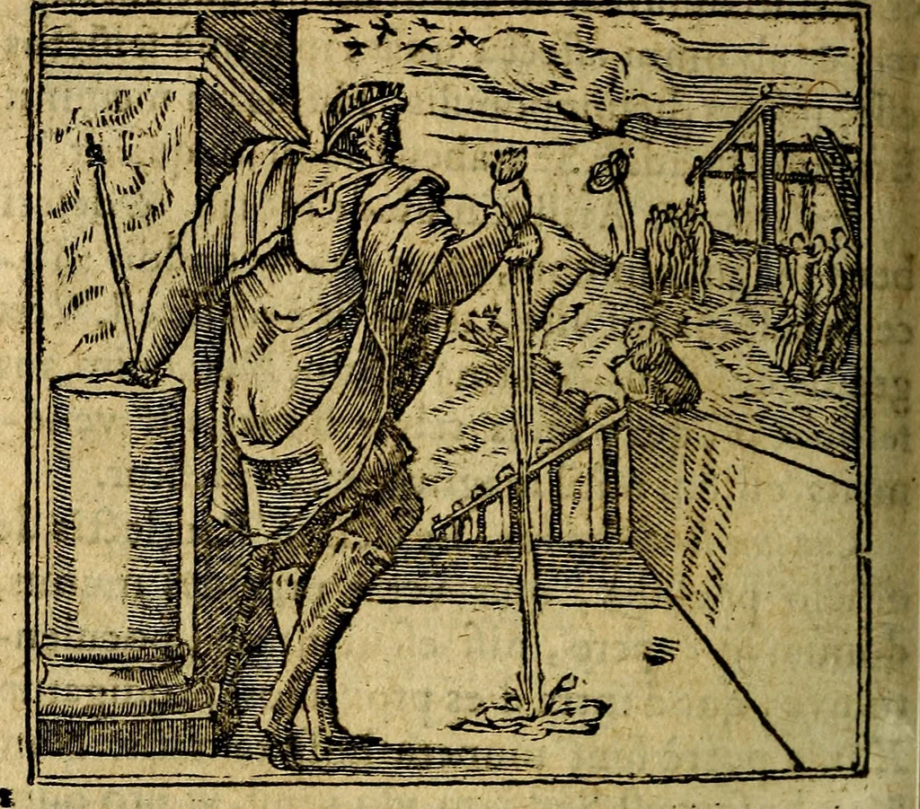 An illustration from Francisci Sanctii Brocensis .., 1573, leaf 423