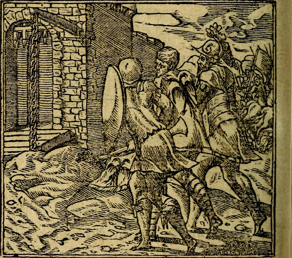 An illustration from Francisci Sanctii Brocensis .., 1573, leaf 481