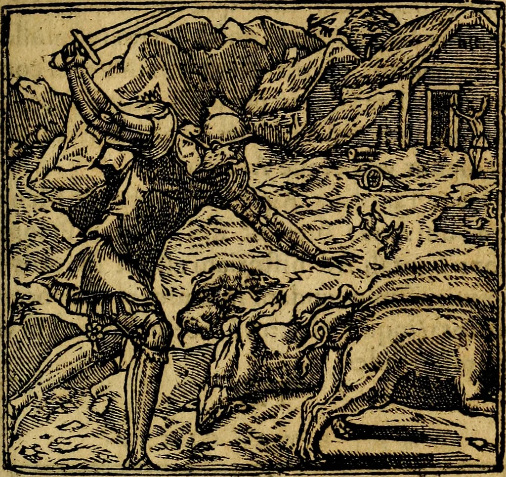 An illustration from Francisci Sanctii Brocensis .., 1573, leaf 484