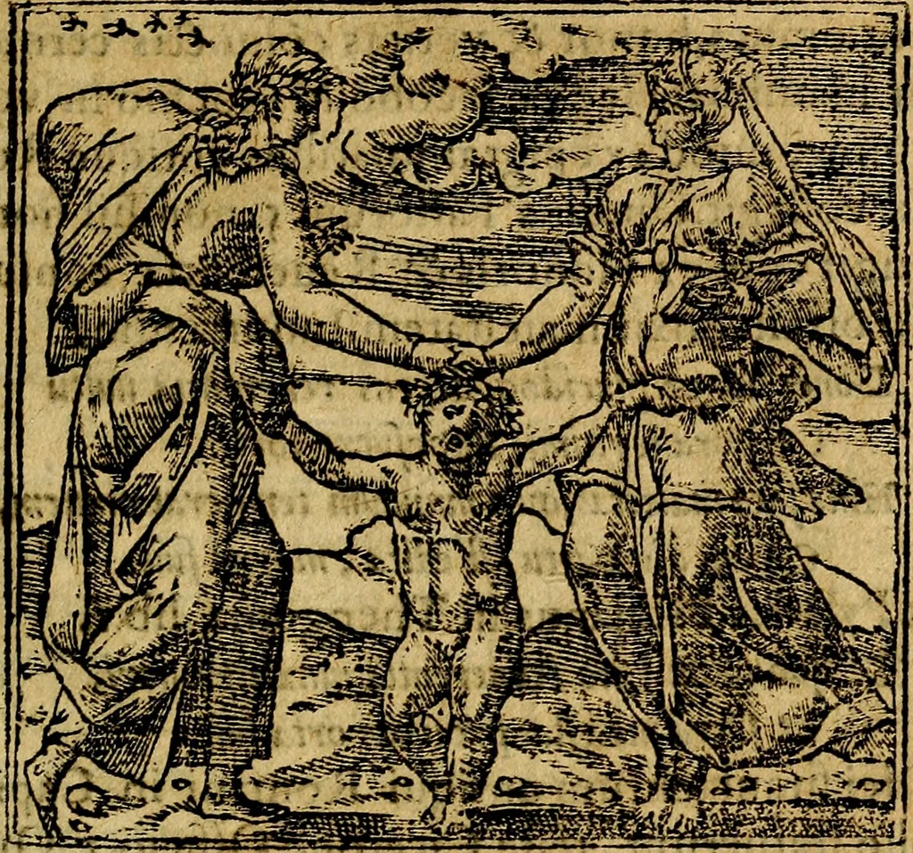 An illustration from Francisci Sanctii Brocensis .., 1573, leaf 50
